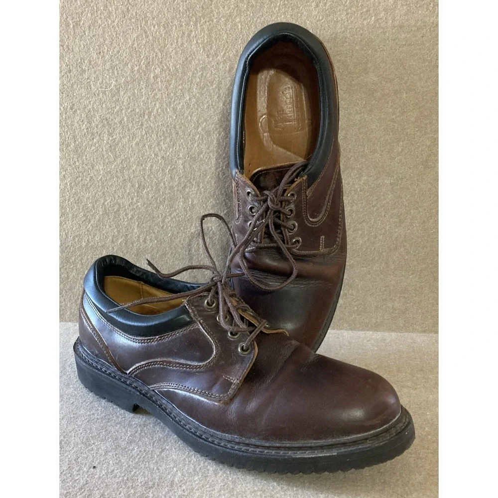 Alan‎ Edmonds Leather Oxford Shoes Sz 10.5 B Brown Vibram Sole Gumlite 90s Style
